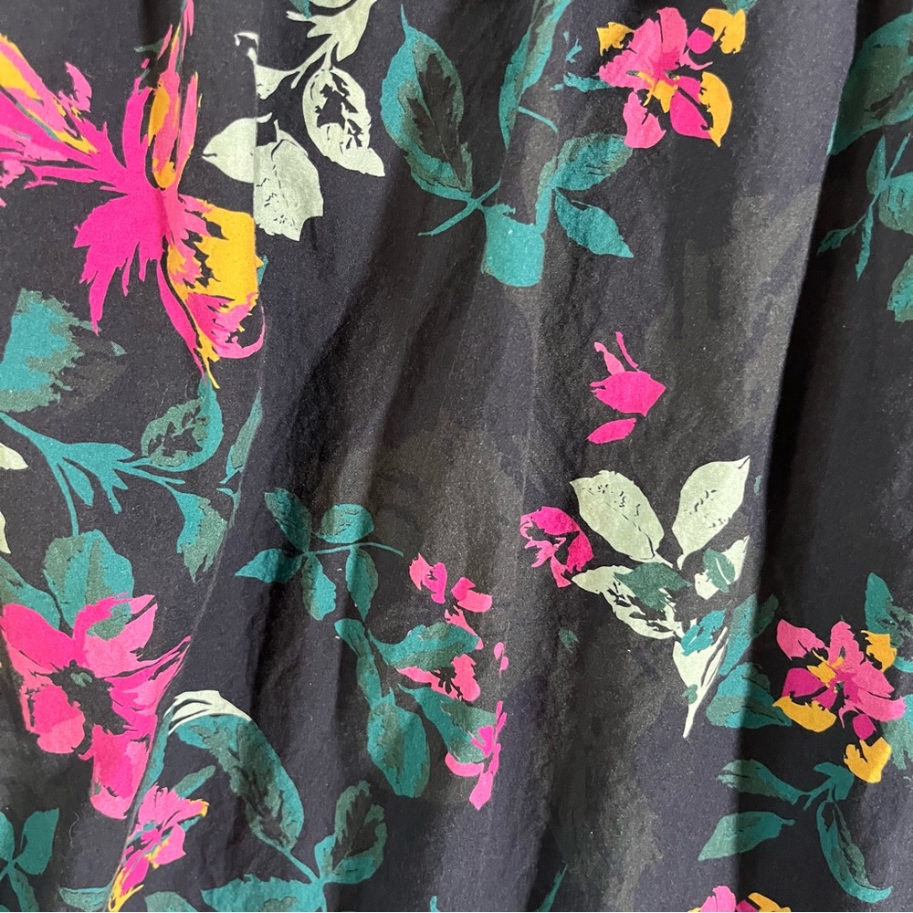 The Drop Navy Jewel Tone Poplin Cotton Floral Ruffle Square Neck Maxi Dress - Picture 6 of 14